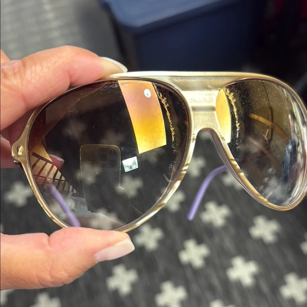Dior Gold and Purple Aviator Shades - Picture 1 of 4